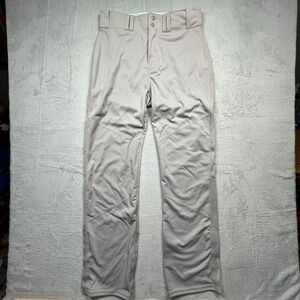 Alleson Athletic Baseball Pants Mens Gray Straight Leg Reinforced Knee Large